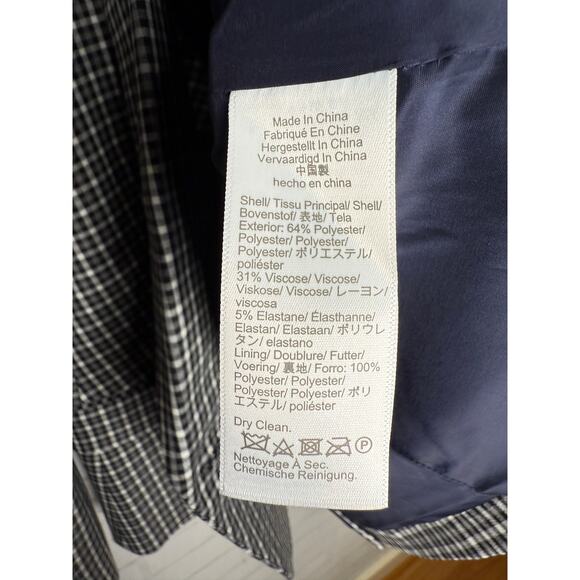 J.Crew Lady Blazer Sz 10 Gray Stretch Crepe Checkered Plaid NWT Jacket - Picture 8 of 11